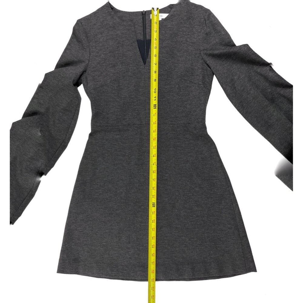 Tibi Mini Dress Charcoal Heather Gray 3/4 Sleeves Lined Size 4 Minimalist Chic - Picture 10 of 16